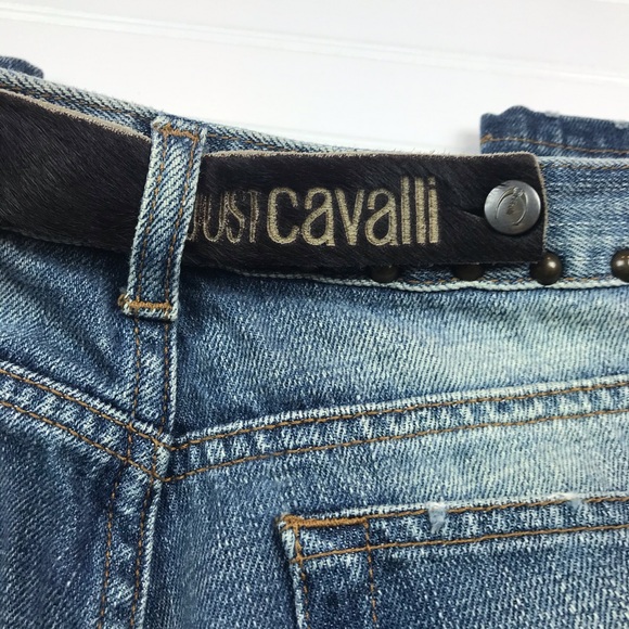 Just Cavalli Italy Studded Flare Leg Jeans Embellished Italy 30 - Picture 1 of 12